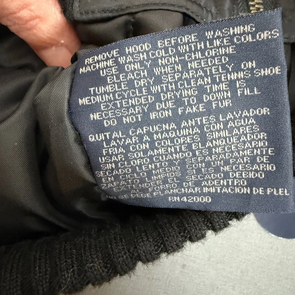 Vintage Kmart Extreme Limit Kids Black Down Filled Hooded Bomber Jacket 4/5‎